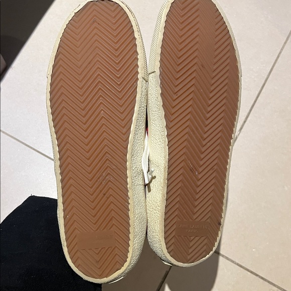 Saint Laurent Paris Red/Black Leopard Print Canvas Skate Low Top Sneakers - Picture 12 of 16